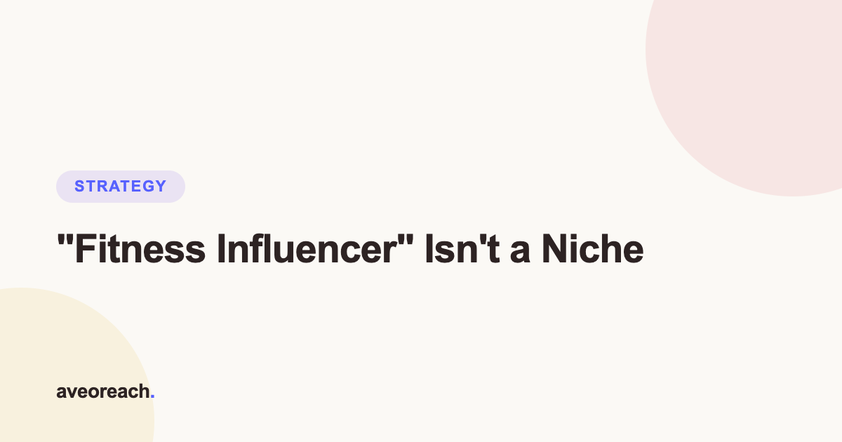Fitness influencer isn't a niche cover graphic